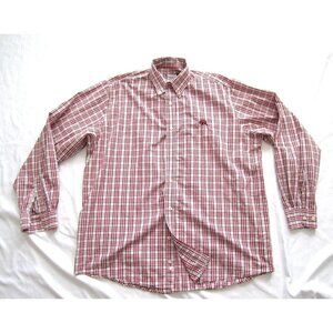 Men's Pachyderm Panoply Plaid Button Up Collar Cotton Sleeve Shirt Sz L (MT173)